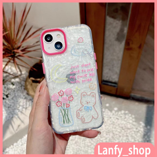 💖New💖iPhone 14 13 12 11 Pro Max เคส for เคสไอโฟน11 น่ารัก บางเบาพกพาง่าย การ์ตูน หมีน้อย โปร่งใส แฟชั่น เรียบง่าย Case