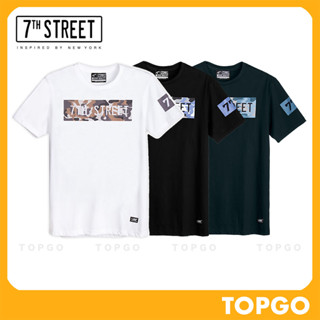 7th Street เสื้อยืด แนวสตรีท รุ่น Camo ( ขาว - ดำ - กรมเข้ม ) PRG001 , PRG002 , PRG006 ของแท้