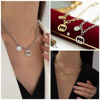 lovely necklace stainless steel | ส่งจากไทย🇹🇭 สร้อยคอGG สแตนเลสงานไม่ลอกไม่ดำ โดนน้ำโดนเหงื่อได้