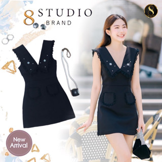 ราคาถูกที่สุด!! 8Studio(8สตูดิโอ) DRESS BLACK #8StudioBrand #8Studio