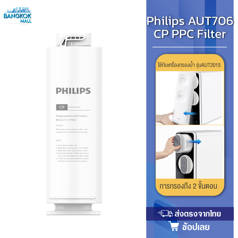 ไส้กรอง Philips AUT706 CP PPC Filter ไส้กรองน้ำเครื่องกรองน้ำ ไส้กรองน้ำดื่ม สำหรับเครื่องกรองน้ำรุ่นRO AUT2015