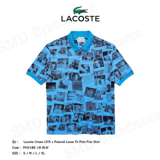 Lacoste เสื้อโปโล รุ่น Lacoste Unisex LIVE x Polaroid Loose Fit Print Polo Shirt Code: PH2182 10 BLW