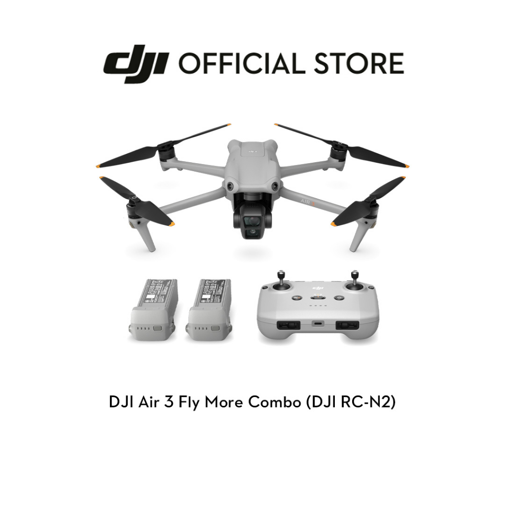 DJI Air 3 - Camera Drone | โดรนไซส์พกพา | 1/1.3" ภาพถ่าย 48MP และวิดีโอ HDR 4K/60fps | พกพาสะดวก | น