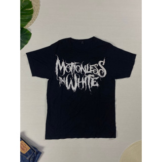 เสื้อยืด Motionless in White เสื้อวงเมทัล สีดำ ลายตัวหนังสือ สวยๆ สภาพใหม่มาก Size M