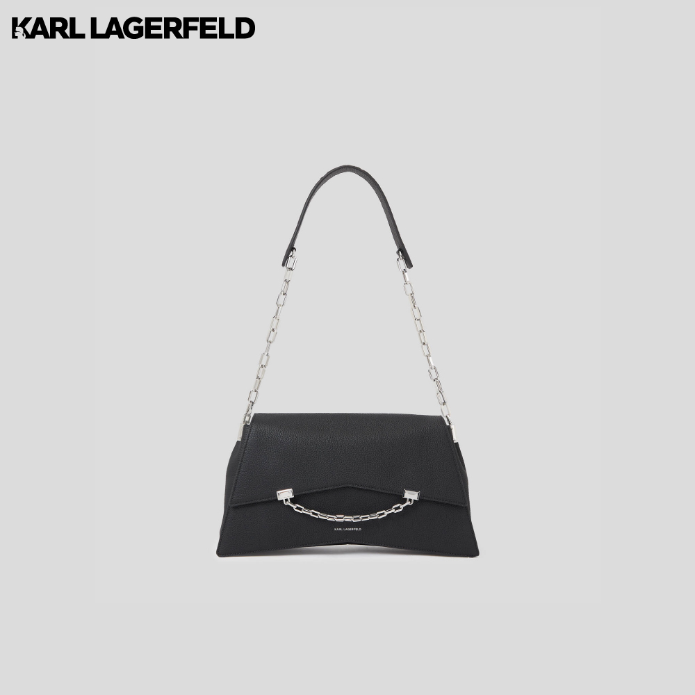 KARL LAGERFELD - K/SEVEN LARGE GRAINY-LEATHER SHOULDER BAG 235W3015 กระเป๋าสะพายข้าง BLACK