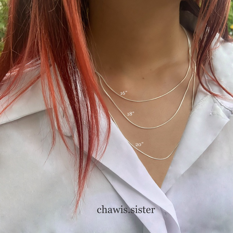 สร้อยคอเงินแท้ 925 (ลายที่ 8-14 แบบบาง) ของร้าน chawis.sister ✨ ราคา ถูกที่สุด ดีลบีเคเค แกลเลอรีภาพที่ 2