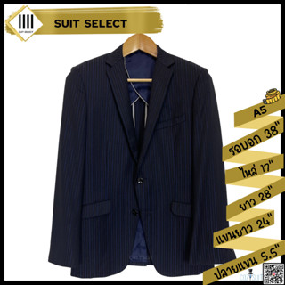 สูท Suit Select สีดำลายทาง ไซส์ A5