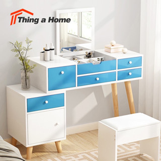 Thing a Home โต๊ะเครื่องแป้งมีลิ้นชัก โต๊ะแป้งเก็บของได้ พับได้