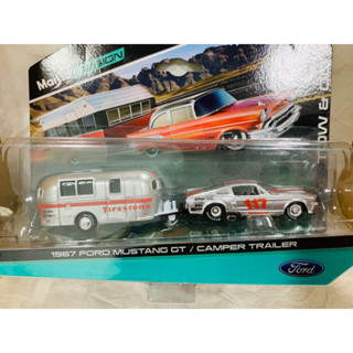 Maisto 1:64 Diecast Car Model Toy 1967 Mustang GT / Camper Trailer Collection And Gifts