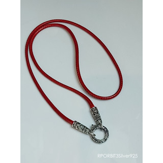 Red Chrome Vintage Silver925 Pomegrenate Spring Rope Necklace 3.5mm 25inch