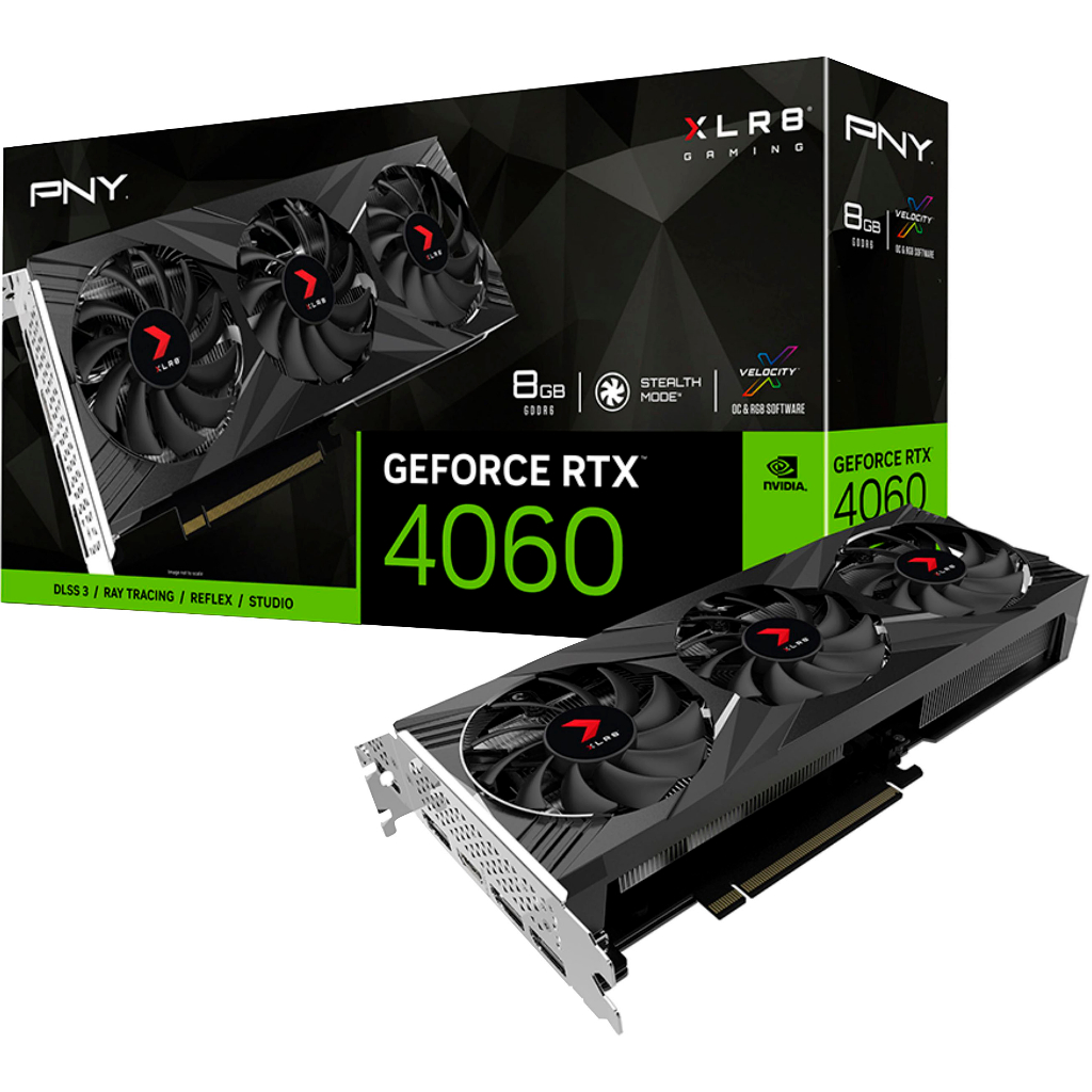 PNY GeForce RTX 4060 8GB XLR8 Gaming VERTO EPIC-X RGB Triple Fan DLSS 3 (VCG40608TFXXPB1)