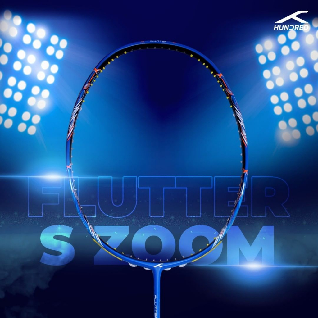 ไม้แบดมินตัน HUNDRED รุ่น FLUTTER S-ZOOM ไม้เบา 5U ให้ความคล่องตัว ก้านอ่อน หัวหนัก สปริงตัวดี กรวยไ
