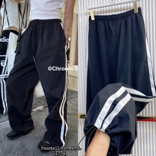 🇰🇷New🇰🇷  Korea sporty trousers  กางเกงขายาวทรงสปอร์ต ดีเทลแต่งแถบข้างใหญ่ ใส่ทรงสวยเท่ห์ๆเลยค้า