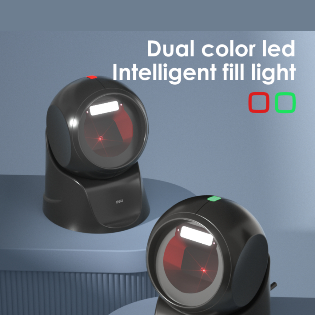 【ส่งฟรี】DELI S231 เครื่องสแกนบาร์โค้ดแบบตั้งโต๊ะ 1D/2D Barcode Scanner