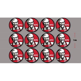 ขายส่งยกโหล 12 pcs sticker kfc สติ๊กเกอร์ เคเอฟซี งานออฟเซ็ทแท้ กันน้ำ กันแดด