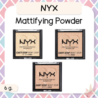 *พร้อมส่ง/ของแท้‼️* NYX Cant Stop Wont Stop Mattifying Pressed Powder 6 g.