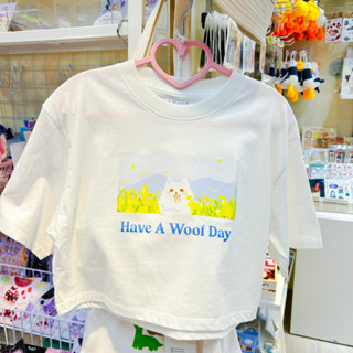 Crop top shirt เสื้อทรงครอปท็อปลาย Have A Woof Day [Kckanyaluck]