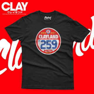 CLAY CLOTHING เสื้อยืดผู้ชาย เสื้อยืด คอกลม แขนสั้น พิมพ์ลาย 259