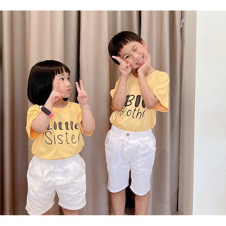 ชุดแฟชั่นเด็ก ชุดคู่พี่น้อง ชุดพี่ชายน้องสาว เสื้อยืดเด็ก