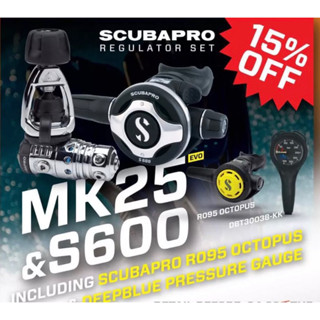 Scuba Pro MK25EVO S600+ OCTUPUS R095+ MINI 2K SPG ฟรีหมวก cap Scuba Pro