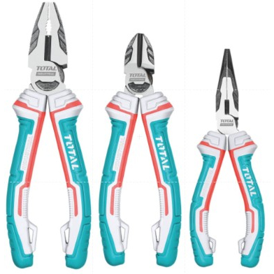 TOTAL THT2K0301S ชุดคีมเอนกประสงค์ แบบลดแรง 3 ตัวชุด THT-2K0301S (คีมปากแหลม 6", คีมปากเฉียง 7", คีม