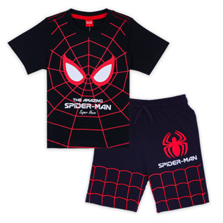 Marvel Boy Spider-Man T-Shirt&amp;Shorts - เสื้อผ้าเด็กผู้ชาย เสื้อยืด กางเกง ลายสไปเดอร์แมนสินค้าลิขสิทธิ์แท้100% Official Licensed