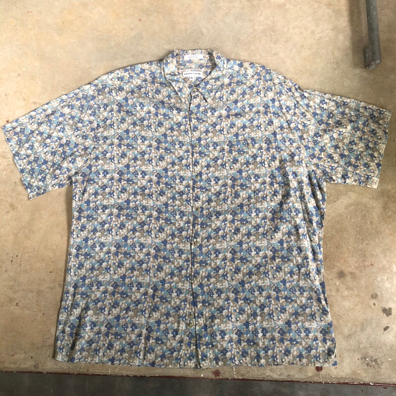 เสื้อฮาวาย Vtg.Hawaii Shirt PIERRE CARDIN MADE IN KOREA Sz.XL 100% RAYON