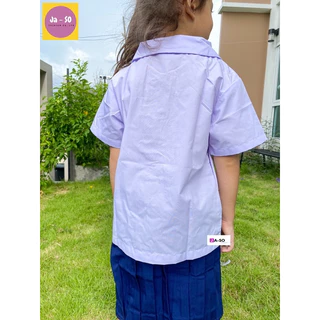 เสื้อนักเรียน เสื้อคอบัว นักเรียนหญิง ประถม ชุดนักเรียน พร้อมส่ง ราคาถูก