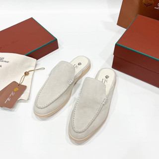 รองเท้าผู้ชายแบบสวมเปิดส้น New Arrivals#lopoPIANA Mens Suede Mule Loafers งานดีสุด