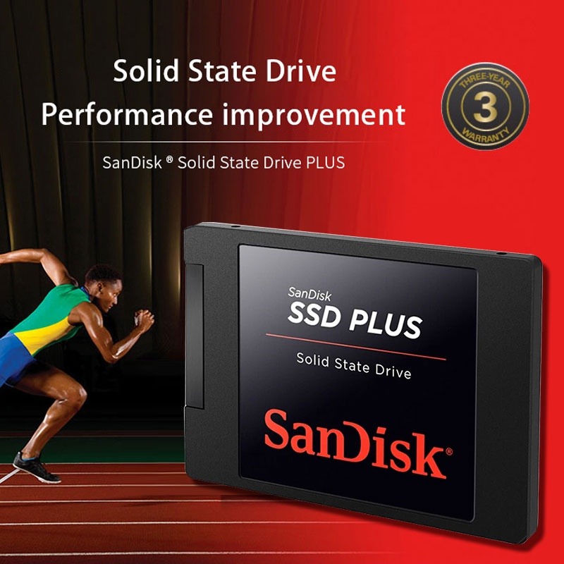 【จัดส่งตลอด 24 】SanDisk SSD PLUS 3D NAND 2.5" SATA3.0 120GB/240GB/480GB/1TB จัดส่ง 1-3 วัน รับประกัน 3 - Y