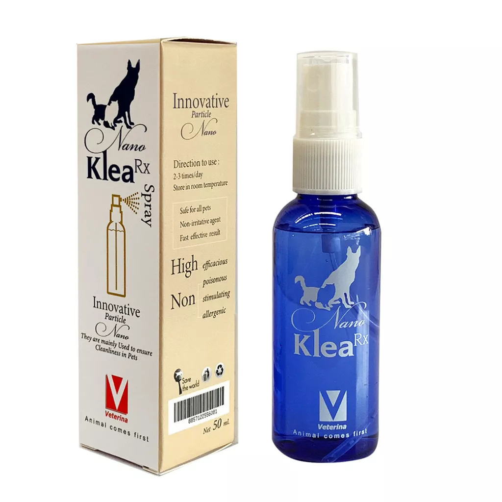 Nano Klea Spray นาโนสเปร์ย 50 ml สเปรย์ดูแลผิวหนัง สุนัข แมว สัตว์อื่นๆ Exp.06/2027