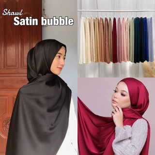 ผ้าซาตินบับเบิ้ลพันยาว Shawl satin💥พร้อมส่ง