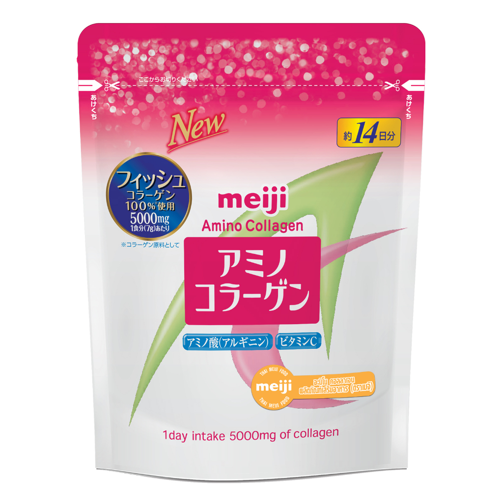 Meiji Collagen เมจิคอลลาเจน อะมิโนคอลลาเจน 98 กรัม (ของแท้100%) คอลลาเจนแท้ คอลลาเจนผิวขาว ขาวใส