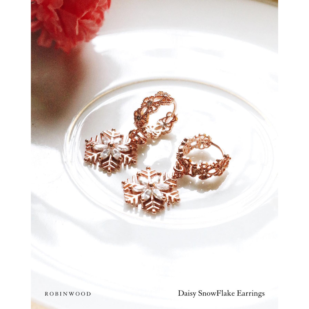 ต่างหู DAISY SNOWFLAKE ROSE GOLD