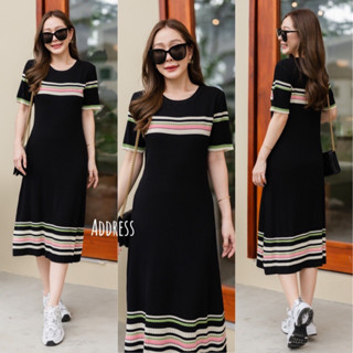 🌈🌿🌸🌺🌼🤎🧡🇰🇷 Knit Stripe Maxi Dress