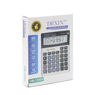 DEXIN DM-1200V เครื่องคิดเลขหน้าจอ 12 หลัก เครื่องคิดเลขขนาดพกพา ปุ่มกดขนาดใหญ่ ใช้งานสะดวก ใช้งานได้ทั้งแบตเตอร์รี่ และ