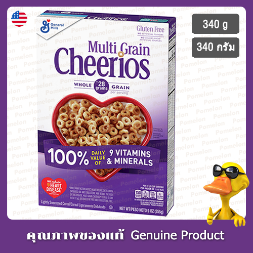 เจเนอรัลมิลธัญพืชหลายเม็ดปราศจากกลูเตน ข้าวโอ้ต 340กรัม - General Mills Multi Grain Cheerios Gluten 