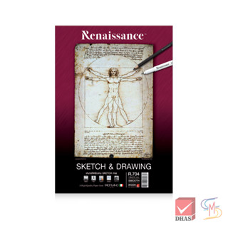 สมุดสเก็ตภาพ ขนาด A5(สันกาว) รุ่น R704 Renaissance &amp; Fabriano (60แผ่น)