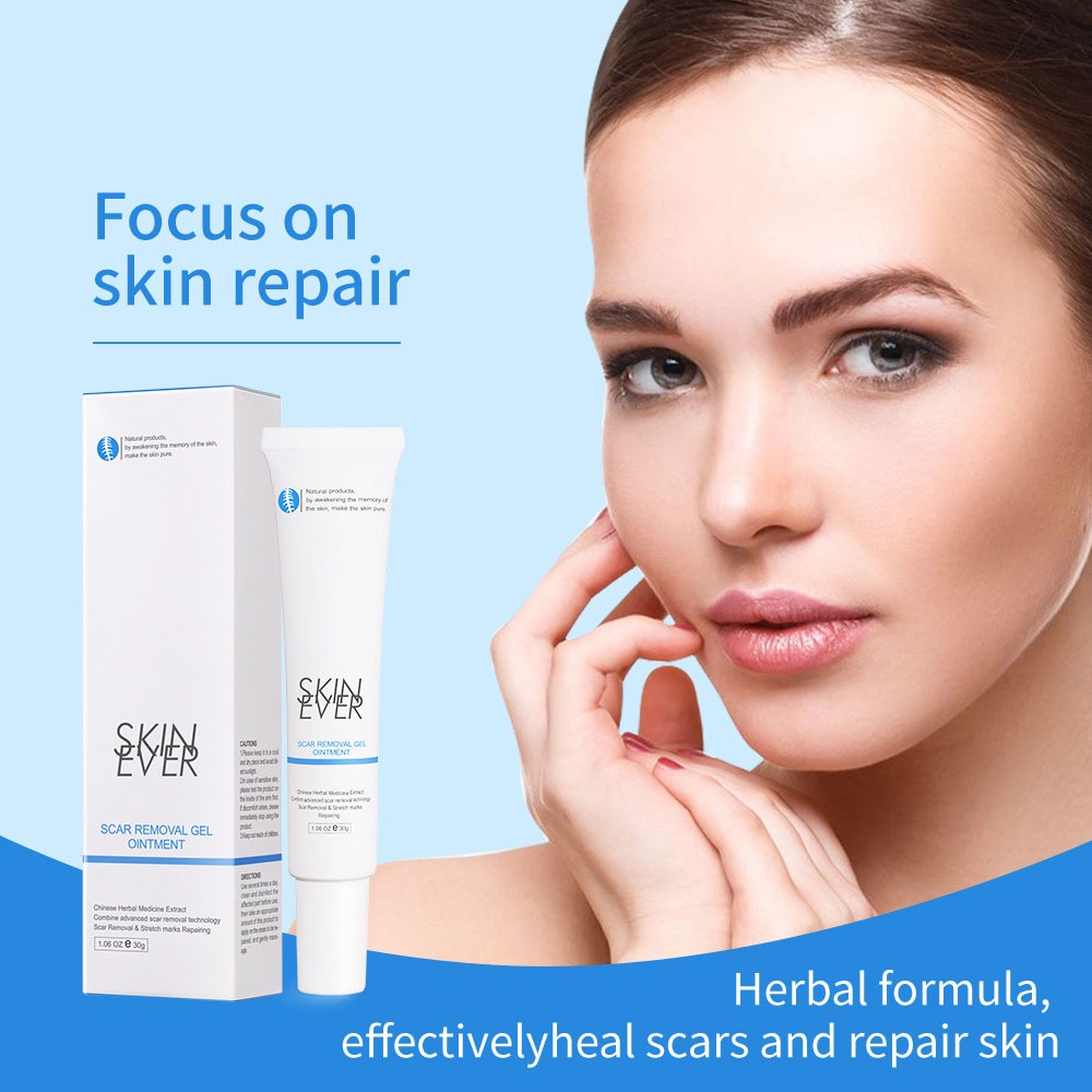 SKIN EVER Herbal Gel Acne Treatment Cream Repair Skin Scar Removal Pimple Mark Remove Scar Gel Fades Scars Face Care