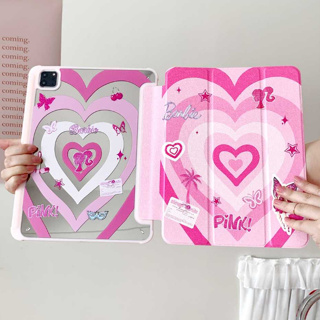 เคสไอแพด แผ่นหลังอะครีลิ Gen9 10.2 Mirror Barbie Y2K Air5 Gen10 Pro11 เคสไอแพด2020 gradient love 10.2 ใส่ปากกาได Air4