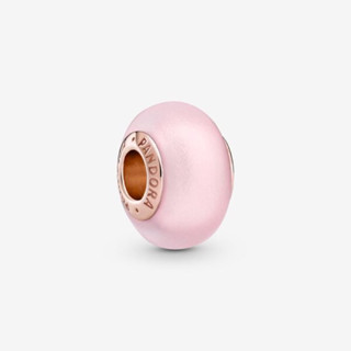 ⭐️(พร้อมส่ง)มูชมพูพาสเทล PANDORA Matte Pink Murano Glass Charm ของเเท้100%