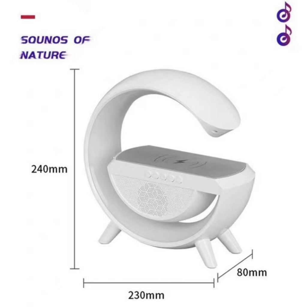 ลําโพงบลูทูธไร้สาย+แท่นชาร์จไร้สาย โคมไฟ LED 7สี พกพา Bluetooth Wireless Charging Speaker