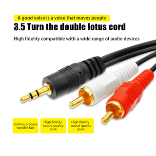 สายลำโพง 3.5mm to RCA 1 ออก 2 สาย ยาว 1.5 / 3 เมตร Aux Cable for Mp3 TV Phone Computer Sound Notebook DVD