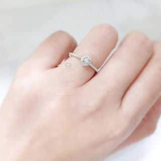 แหวนเพชรแท้ 💎Amantio Diamond💎เพชรแท้น้ำ99 ทองแท้18k white gold