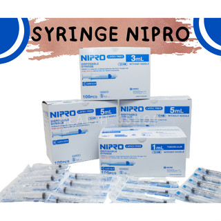 กระบอกฉีดยา นิโปร, ไซริงค์พลาสติก, SYRINGE NIPRO ขนาด 3 mL และ 5 mL บรรจุกล่อง 100 ชิ้น