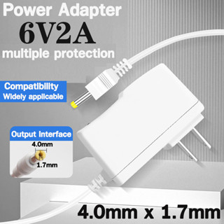 DC 6V 2A Power Supply Power Adapter Jack size 4.0mm x 1.7mm สำหรับอุปกรณ์ ที่ต้องการไฟ DC 6V 1A 1.5A และ 2A