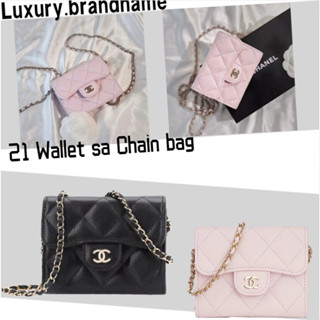 ชาแนล Chanel 21 Wallet on Chain/สุภาพสตรี/กระเป๋าสะพายข้าง