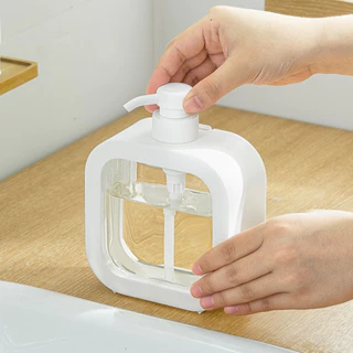 DEMA ขวดปั๊มสบู่เหลว 300/500 ml ขวดสเปรย์แบบกด ใส่ของเหลว เคสสีขาว สามารถ ถอดออกได้