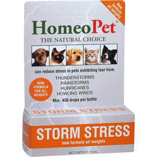 HomeoPet Storm Stress  ลดเครียดสัตว์เลี้ยง กลัวฟ้าร้อง ฟ้าผ่า พายุฝน ลมแรง เหตุการณ์ที่ส่งเสียงดัง