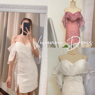 Vivienne Dress งานเดรสสายเดี่ยวแขนระบาย งานผ้าลูกไม้